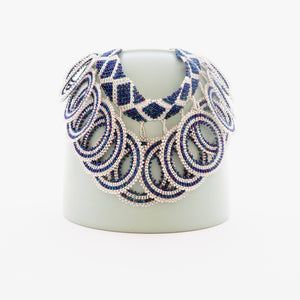 Hooped Necklace - Blue and Silver