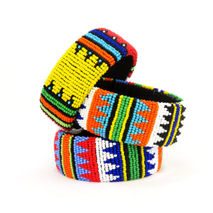 Beaded African Bangle Bright