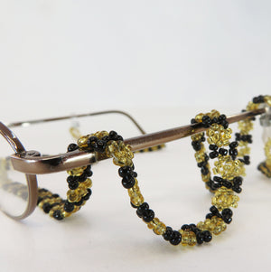 Beaded Glasses Lanyard - Black and Gold