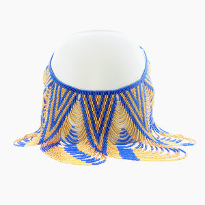 Blue and Gold Large Drape Necklace