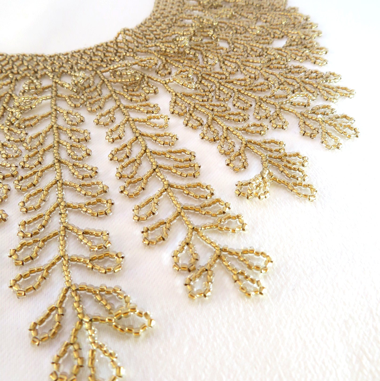 Gold Lace Beaded Necklace