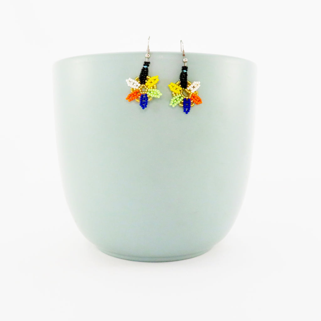 African Beaded Earrings Little Flowers