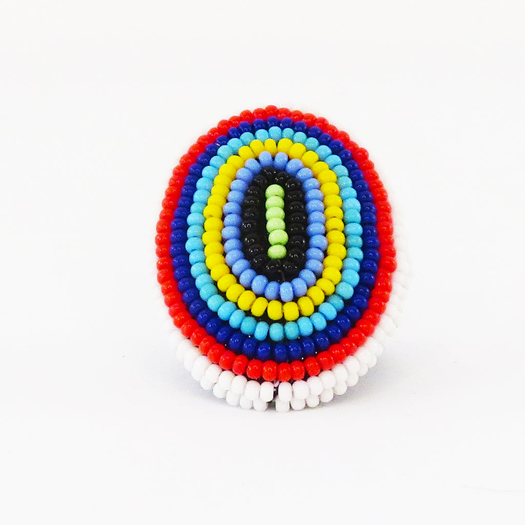 Oval Ring - White, Red, Blue and Yellow