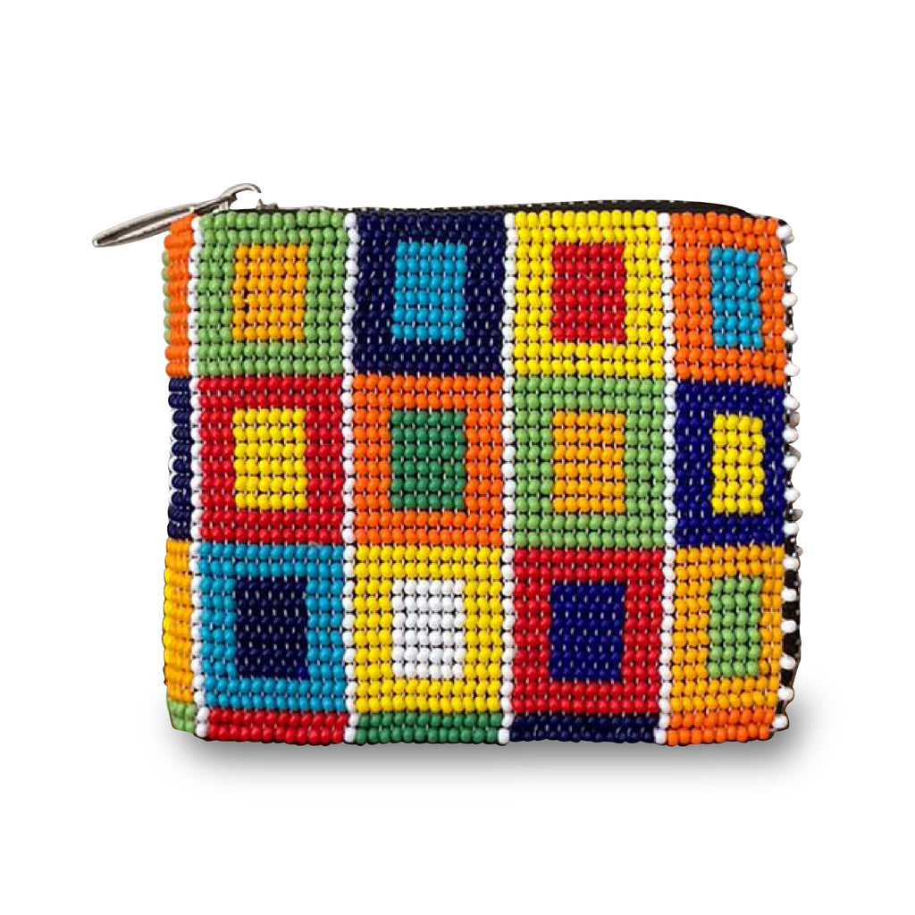 Beaded Square Wallet Coloured Squares