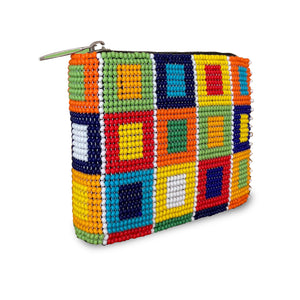 Beaded Square Wallet Coloured Squares