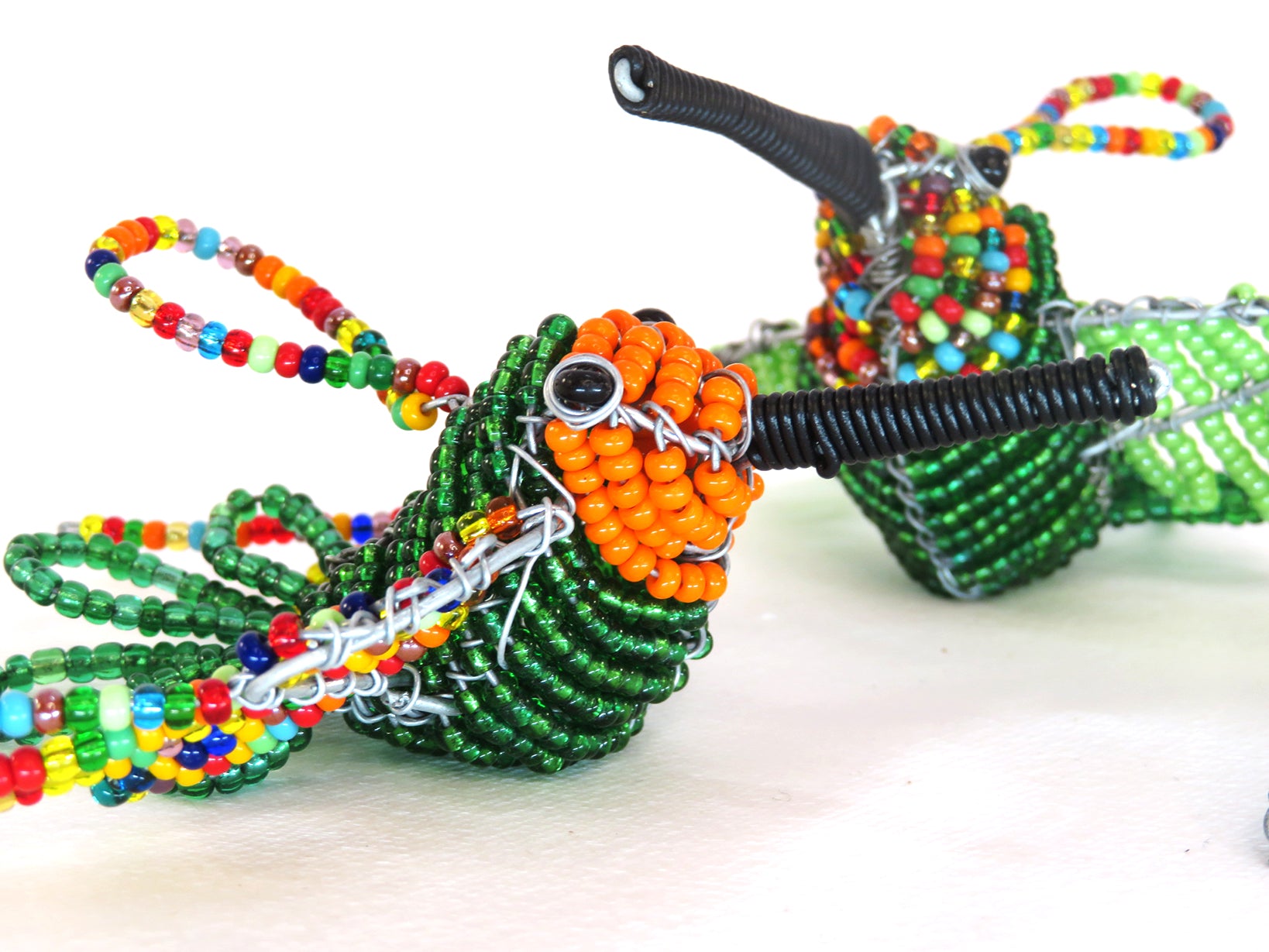 Small Beaded Sunbird decorations - Green