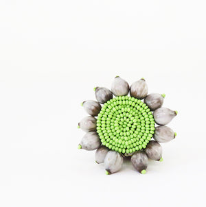 Umqonqo Flower Ring - Green